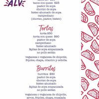 Menu, June 2022  at Tacos ALV  in Playa Del Carmen