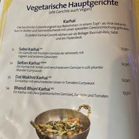 Vegan menu at New Balochistan in Hamburg