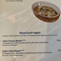 Vegan menu at New Balochistan in Hamburg