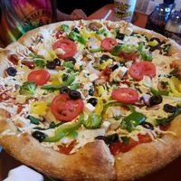 Mega Veggie with Daiya cheese  at Mellow Mushroom in Myrtle Beach