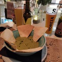 Asked for a vegan appetizer to share and got a guacamole dip with some pita’s   at Gemma Naxian Bar in Naxos