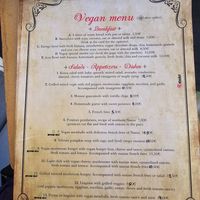 Separate vegan menu at Gemma Naxian Bar in Naxos