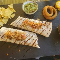 Enchiladas filled with cauliflower and chickpeas at Casino da Ursa in Zambujeira Do Mar