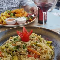 Prawn meal at Mother Earth in Mykonos