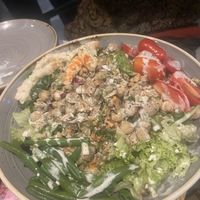 “Tuna” and “shrimp” salad. Very tasty!   at Mother Earth in Mykonos