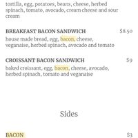 Not vegetarian. (The bacon on the menu is not veggie bacon, as they advise to order without bacon to make it veg.) at Sunrise Coffee in Las Vegas
