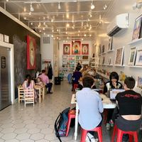 Cafe on one side, art space on the other side at Henny Penny Art Space & Cafe in Savannah