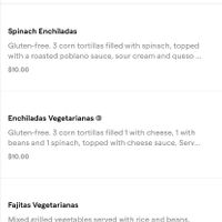 Vegetarian & Vegan Menu  at Plaza Azteca in Reading
