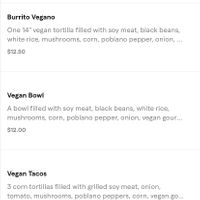 Vegetarian & Vegan Menu  at Plaza Azteca in Reading