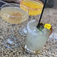 Tamarindo mimosa, mango mimosa and jalapeño margarita   at Cocina De Barrio in San Diego