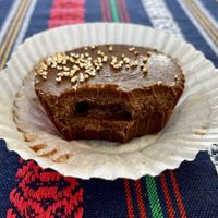 chocolate peanut butter cup at Samsara's Garden in San Marcos La Laguna