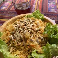 Kimchi bowl  at Samsara's Garden in San Marcos La Laguna