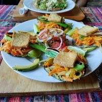 Yummy tacos at Samsara's Garden in San Marcos La Laguna