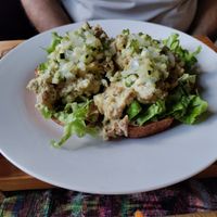 Tempeh toast. So good at Samsara's Garden in San Marcos La Laguna
