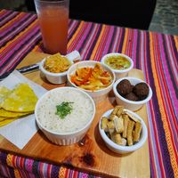 Plato del día insípido. at Samsara's Garden in San Marcos La Laguna