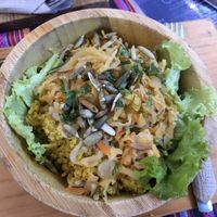 kimchi bowl   at Samsara's Garden in San Marcos La Laguna