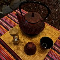 Tea comes in a cup or a teapot  at Samsara's Garden in San Marcos La Laguna