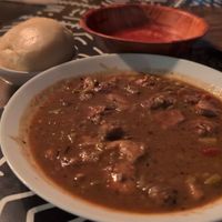 Okra Stew with lion's mane mushrooms at Halisi Africa in Tallahassee