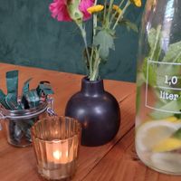 Carafe of water with mint and lemon at Lisa's Deli in Zwolle