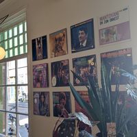 Vintage vinyl records at Lisa's Deli in Zwolle