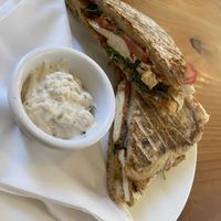 Caprese sandwich with tofu: tasty but slightly sweet  at Lisa's Deli in Zwolle