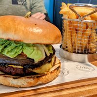 Vegan burger at The Forest Kitchen & Bar  in Kielder