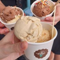 Salted caramel, peanut butter and chocolate almond milk flavors at Kem 2Cream - Hoan Kiem Lake in Hanoi