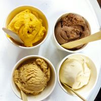 Mango sorbet, chocolate, caramel and vanilla at Kem 2Cream - Hoan Kiem Lake in Hanoi