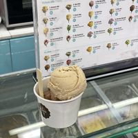 Peanut butter ice cream on top and almond chocolate in the bottom. Yummy!   at Kem 2Cream - Hoan Kiem Lake in Hanoi