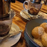 Sesame Balls and Vietnamese coffee at Lôc Vegan in Mainz