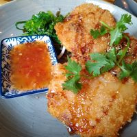 Fried sweet potato slices at Lôc Vegan in Mainz
