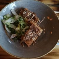 Tofu Skewers with peanut sauce at Lôc Vegan in Mainz