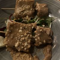 Tofu skewers with peanut sauce  at Lôc Vegan in Mainz
