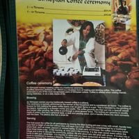 Menu at Buna Ethiopian in Los Angeles