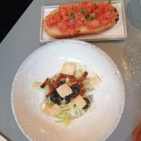 Brushetta and something I don't remember at Rozey in Delft