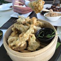 japanese vegetable tempura at Shambala in Ljubljana