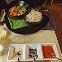 Green curry made vegan at Shambala in Ljubljana