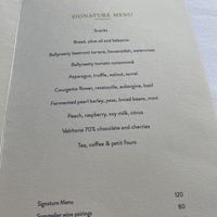 Tasting Menu  at Adare Manor Hotel in Adare