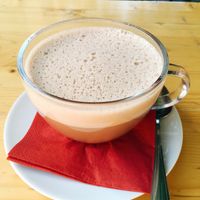vegan hot chocolate at Centrum Linden in Hannover