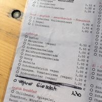 breakfast menu 1 at Centrum Linden in Hannover