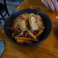 Kung Pao with pan seared tofu♥️  at 86 Forks Bar + Table in Pensacola