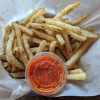 fries with harissa sauce at Spitz in Portland