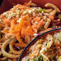 Bento Box with Noodles at Cerulean Restaurant in Winona Lake