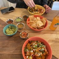 Fried plantain and black bean bowl and grilled veggie and soyrizo bowls made vegan were so good! All of the salsa options were big hits with us too😄 at The Little Chihuahua - Divisadero in San Francisco