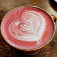 Beetroot latte at Dreamy Goat Coffee Co. in Inverurie