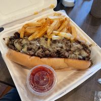 Philly Vegan Supreme Cheesesteak with fries at Philly Vegan in Richmond