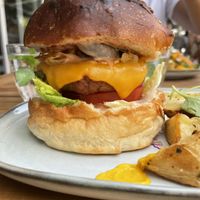 Vegan burger at Ahimsa in Mallorca