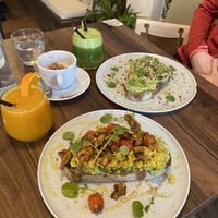 Scrambled tofu and avocado bread  at Ahimsa in Mallorca