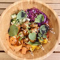 Teriyaki bowl  at Ahimsa in Mallorca