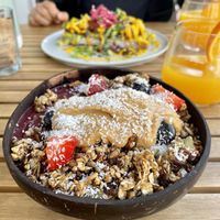 Açaí Bowl with Peanutbutter  at Ahimsa in Mallorca